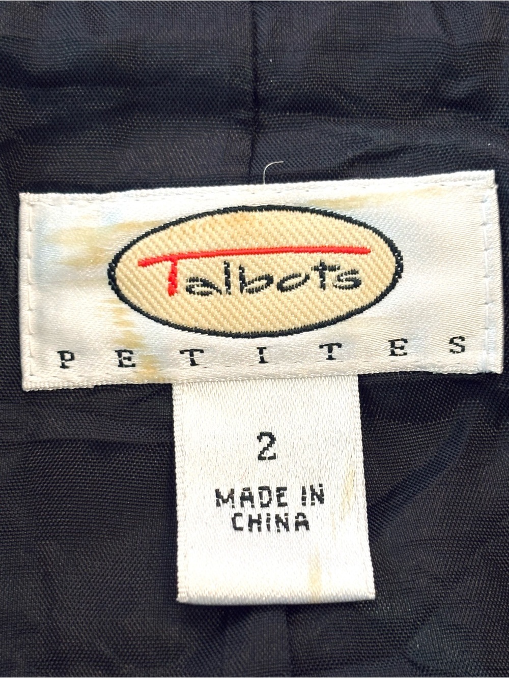 Talbots Black Button Down Blazer Jacket with Front Tie Size 2 Petite 2P - Picture 6 of 8